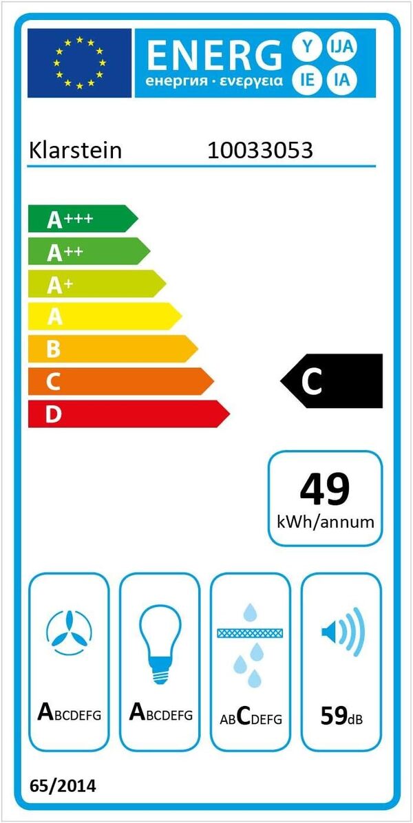 Klarstein High Line Hotte aspirante de plafond - encastrée, 77 cm, 410 m3/h, air de circulation et d'évacuation, 3 niveaux, LED, télécommande et filtre à charbon actif, inox/verre noir [Classe énergétique C]