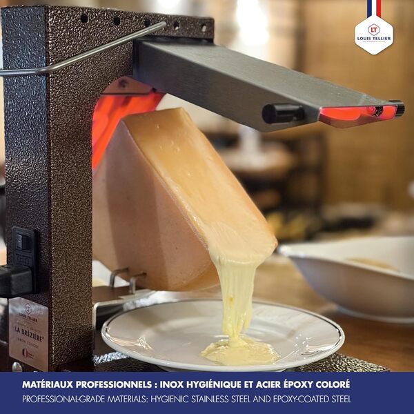 Appareil Raclette Traditionnelle 1-6 Pers – Louis Tellier Brézière® Signature Original – Fabriqué en France, Durable, Facile à Nettoyer – Service à la Table, Convivialité et Fromage Fondant