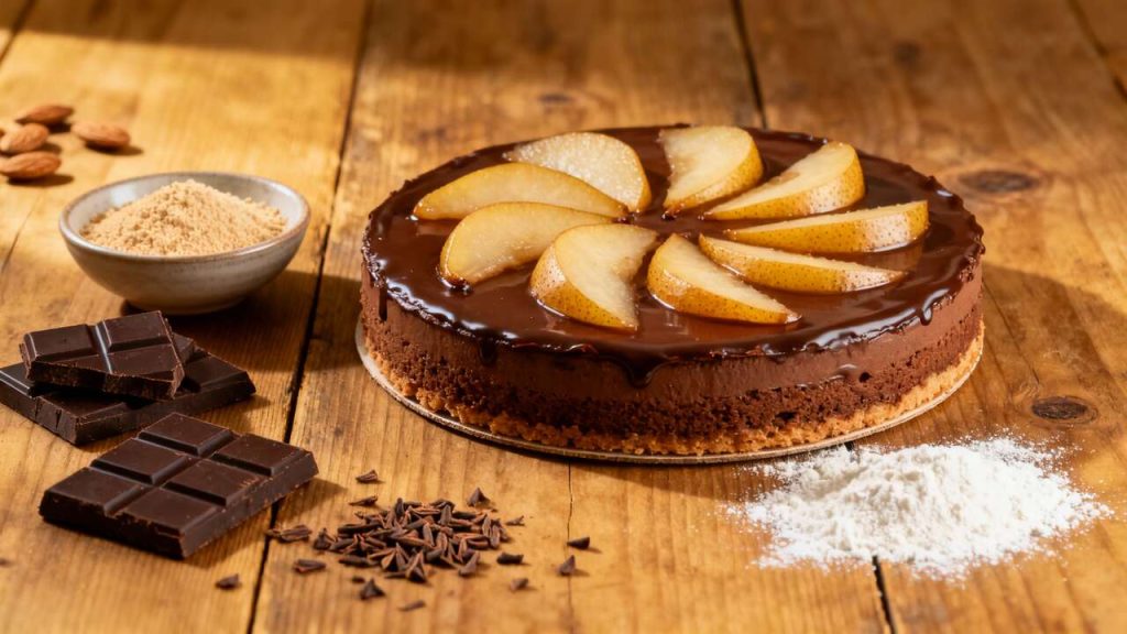 Tarte-Cake Poire Chocolat de Christophe Felder : recette Gourmande