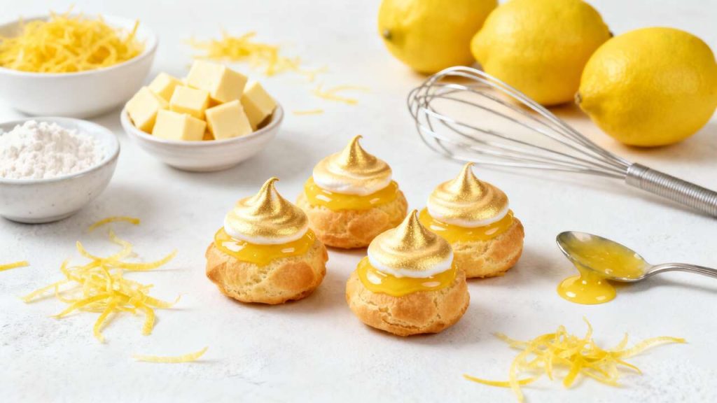 Mini choux fourrés au lemon curd et meringues : la recette parfaite