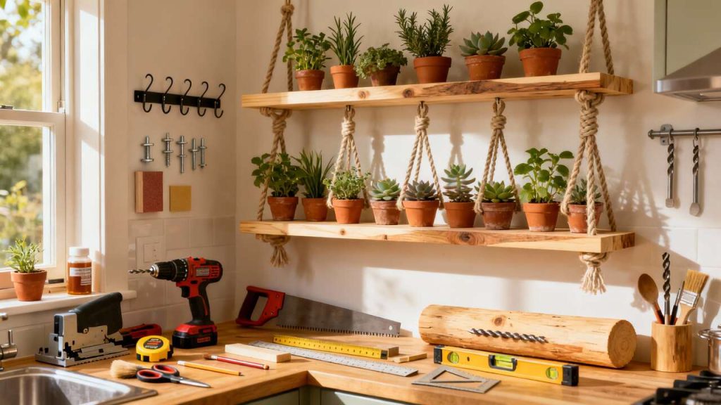 Plantes suspendues pour embellir les murs de votre cuisine