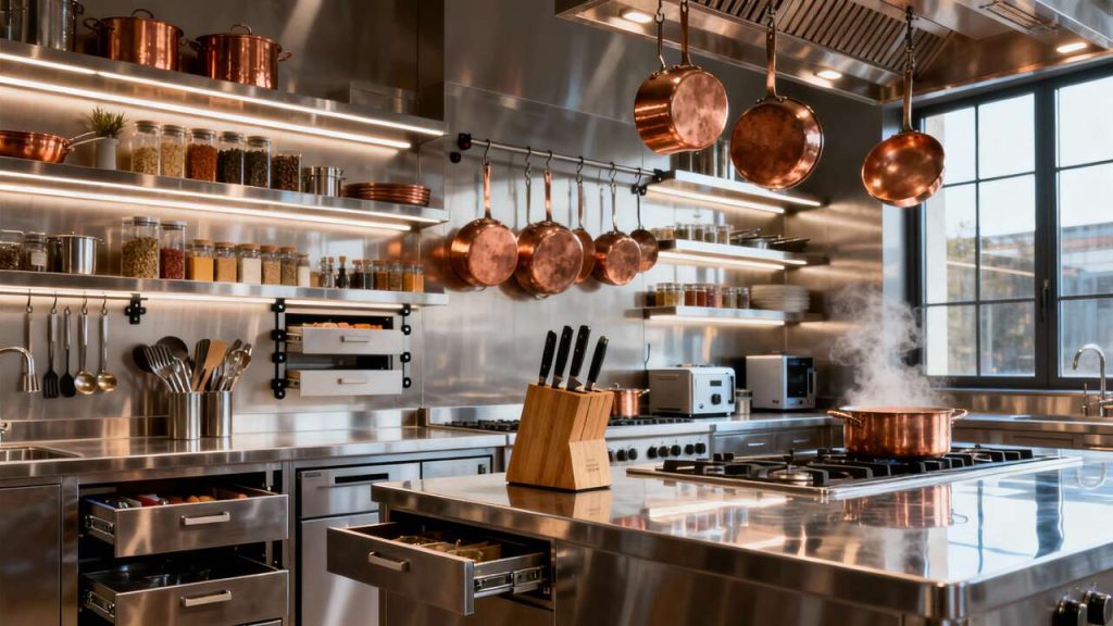 Rangement malin : solutions pour cuisines industrielles