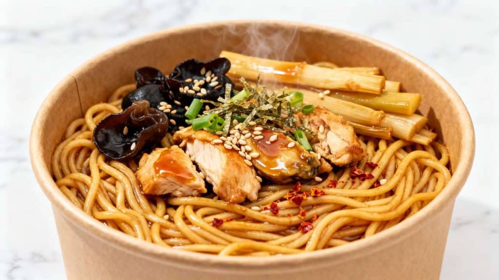 Nouilles asiatiques au poulet et bambou : la recette parfaite