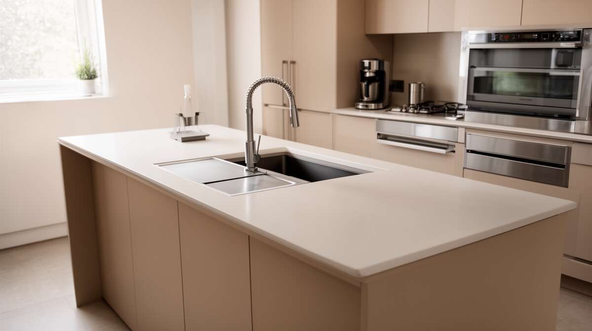 Ideas d&eacute;co pour int&eacute;grer un &eacute;vier &agrave; l'&icirc;lot central