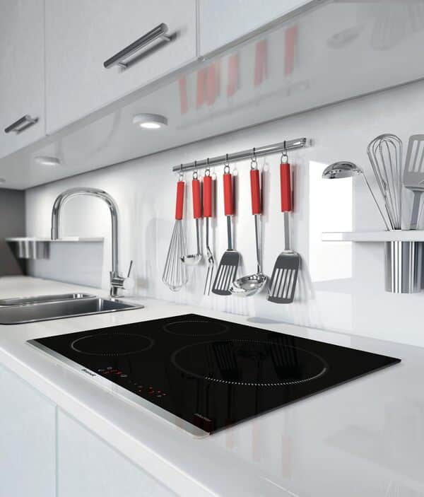 Brandt - BPI6315B - Plaque Induction - Table de Cuisson Encastrable - Noir - 3 Foyers - 7200W - Dimensions Encastrement : 56x49cm - Grand Foyer 28 cm et 10 Positions sécurités - Fabriqué en France