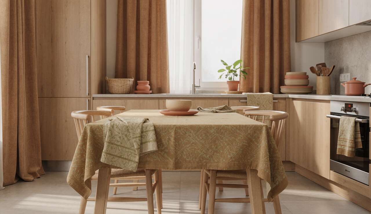 Assortir les textiles de cuisine à la décoration