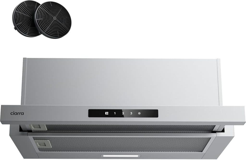 Test : hotte encastrable inox Ciarra CBCS6909A 600 m³/h