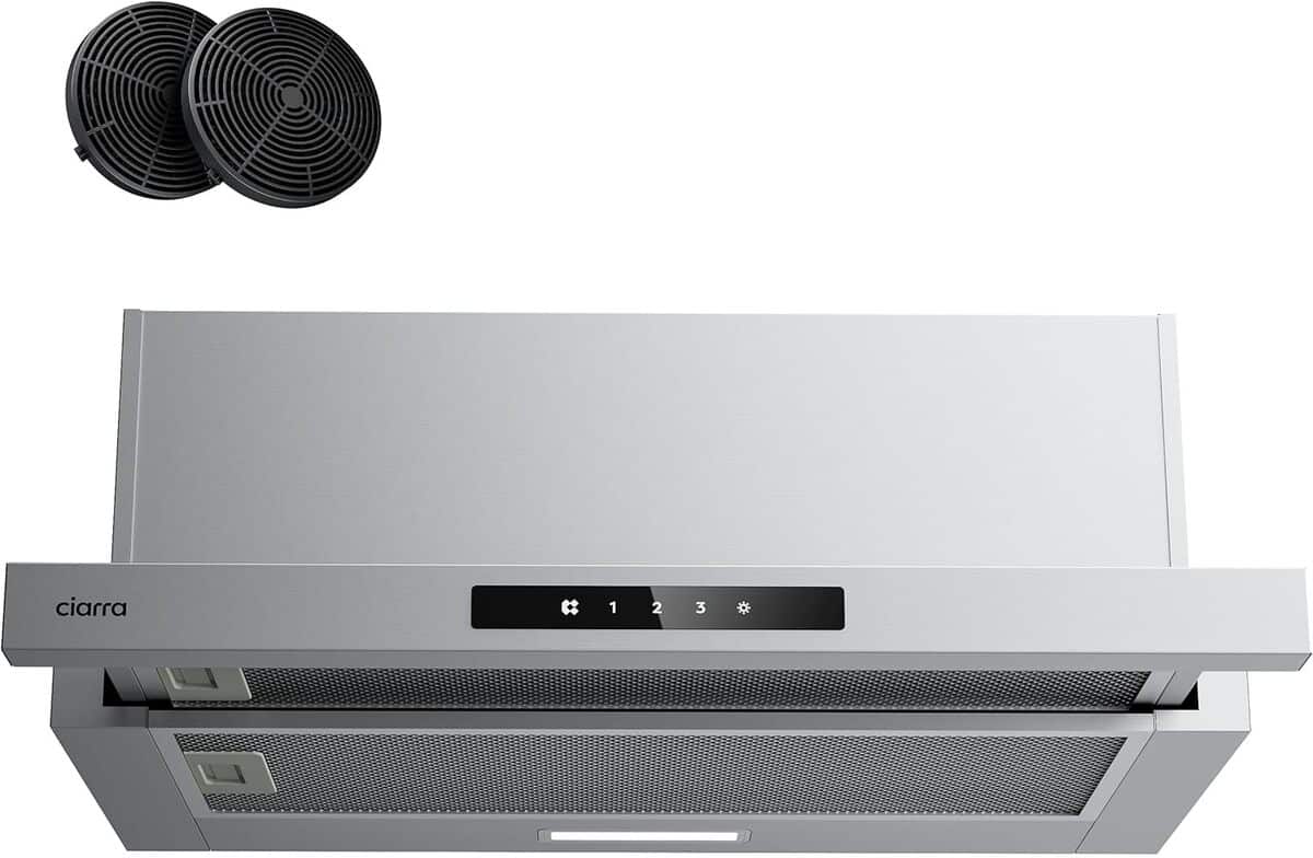 Test : hotte encastrable inox Ciarra CBCS6909A 600 m³/h