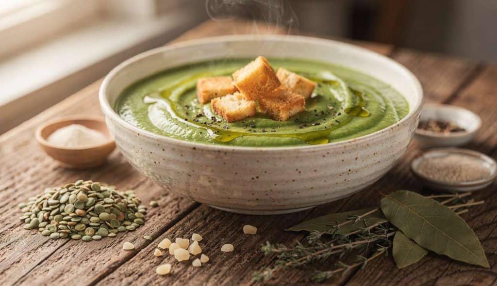 Soupe de pois onctueuse : recette réconfortante