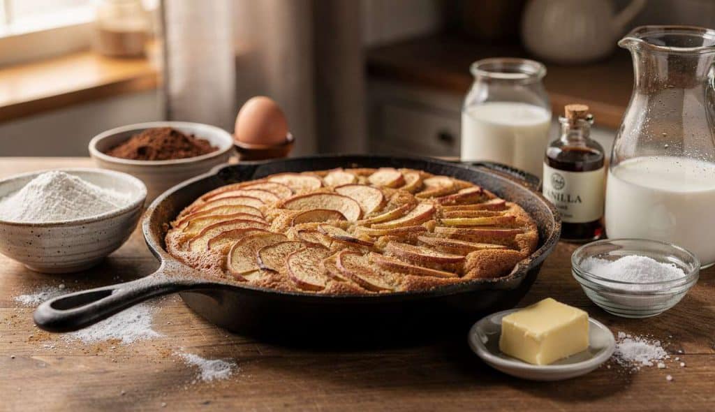 Gâteau aux pommes à la poêle : recette rapide et facile