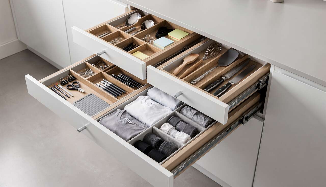 Rangement modulaire : solutions pour tiroirs désordonnés