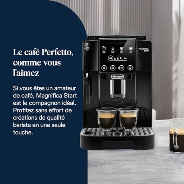 Explorez les fonctionnalités de la De'Longhi Magnifica Start ECAM222.20B, une machine à café 1450W performante et design pour des espressos parfaits à domicile.
