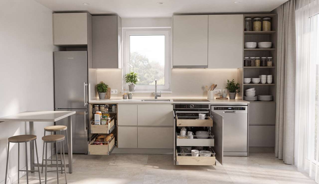 Matériaux astucieux pour une petite cuisine