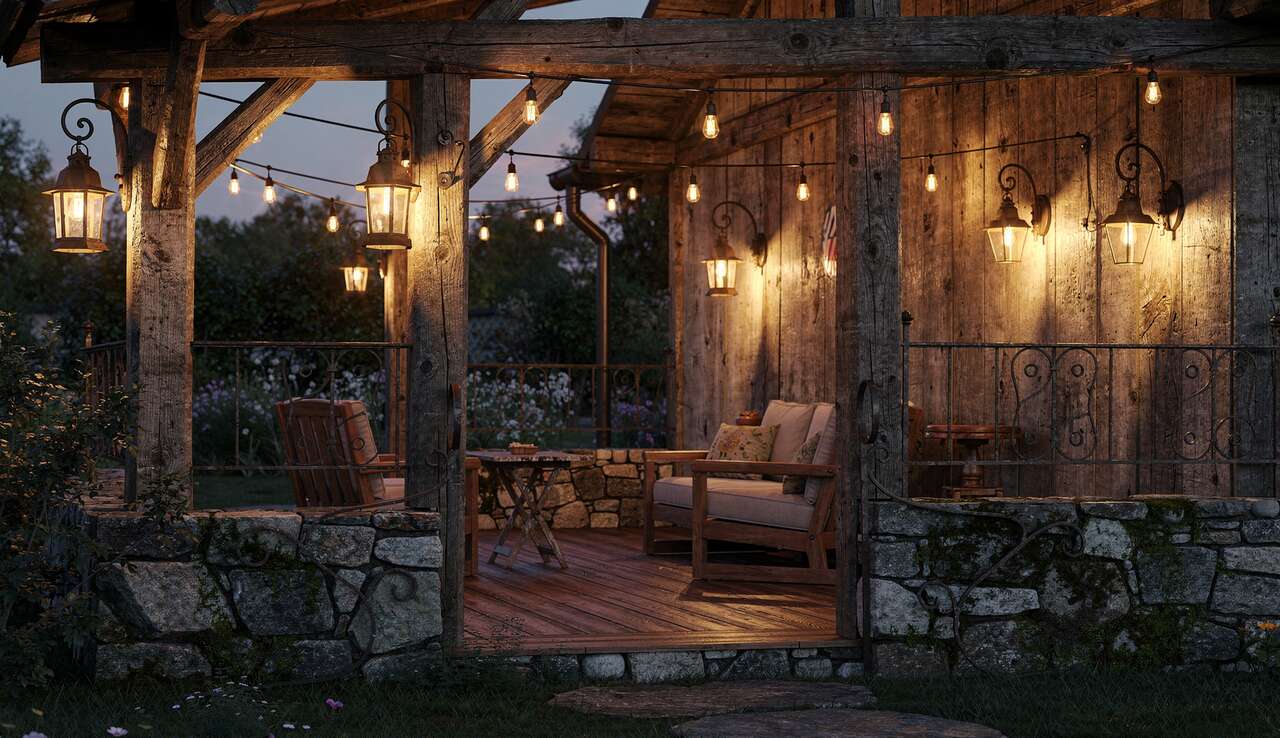 Optimiser l'&eacute;clairage ext&eacute;rieur pour un style rustique int&eacute;gral