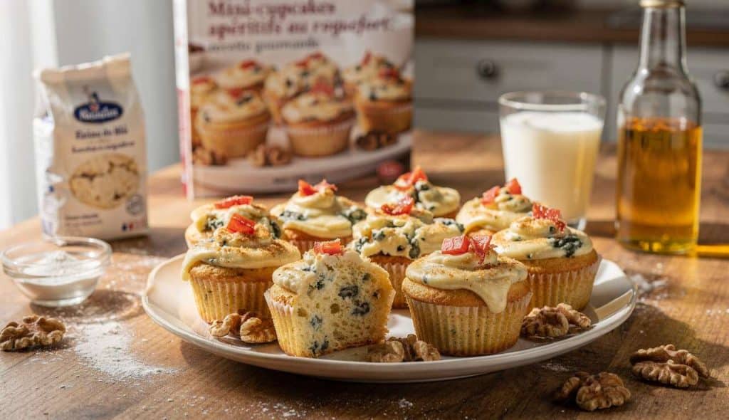 Mini-cupcakes apéritifs au roquefort : recette gourmande