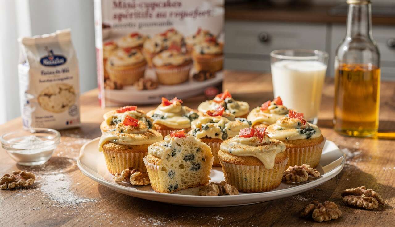 Mini-cupcakes apéritifs au roquefort : recette gourmande