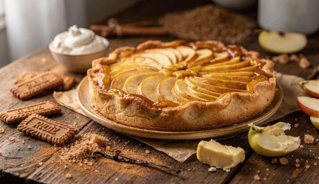 Tarte aux pommes mascarpone et spéculoos : recette gourmande