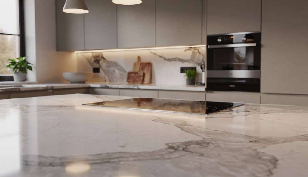 Plan de travail en quartz : durabilité et élégance