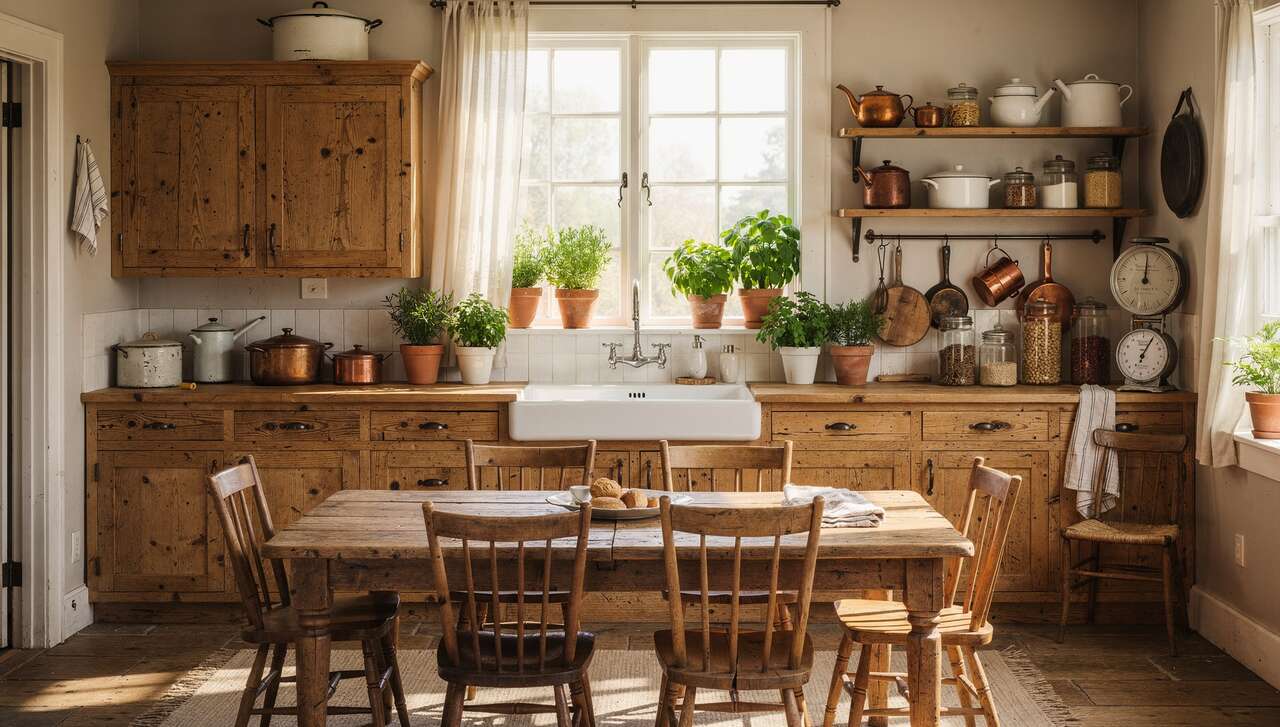 Inspiration pour un plan de cuisine campagnarde