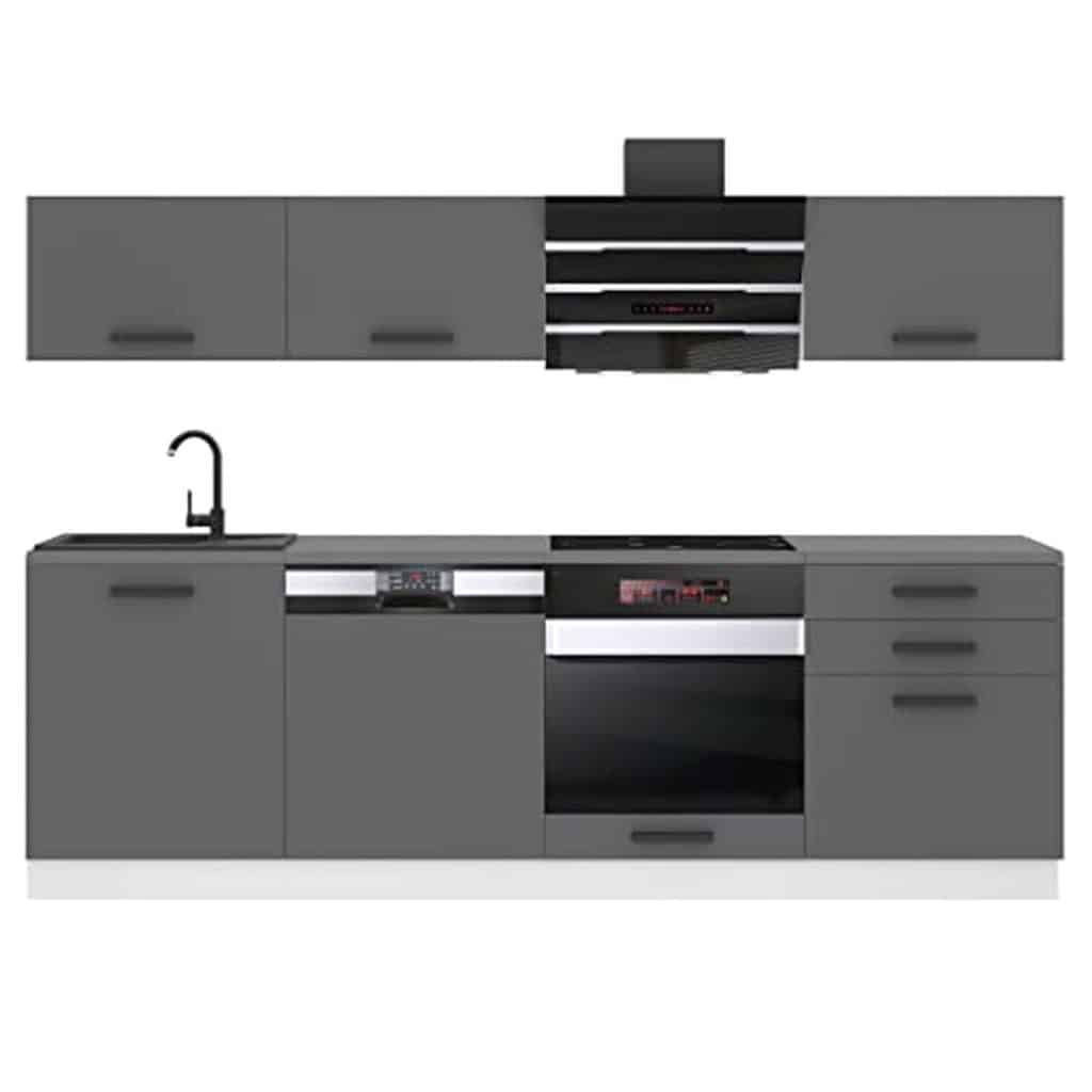 Test du bloc de cuisine Belini Linda 240 cm : fonctionnalité et style argent mat