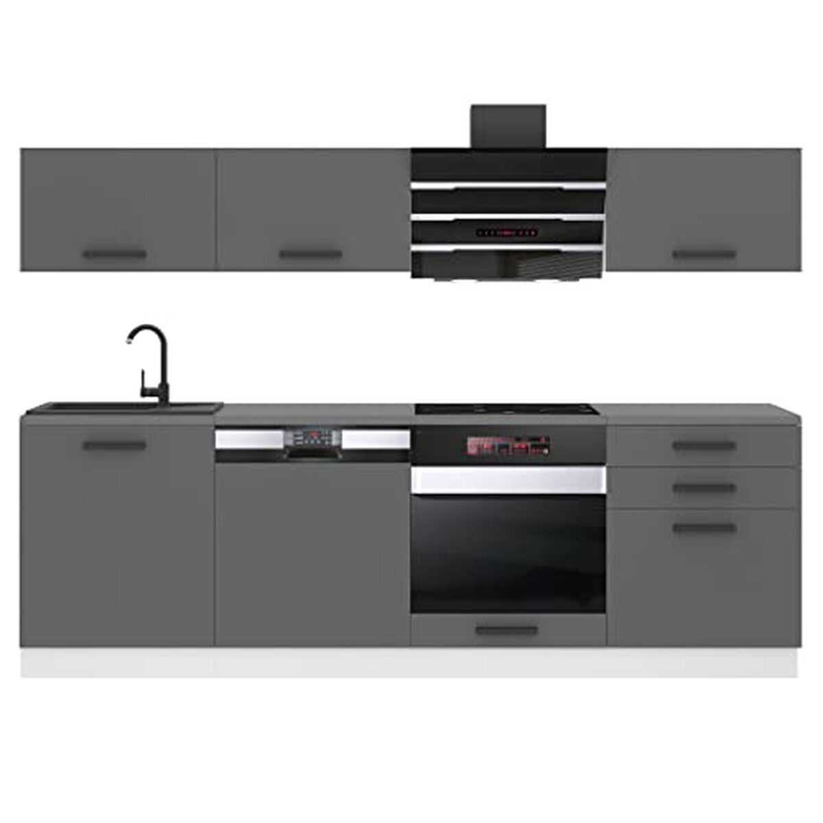 Test du bloc de cuisine Belini Linda 240 cm : fonctionnalité et style argent mat