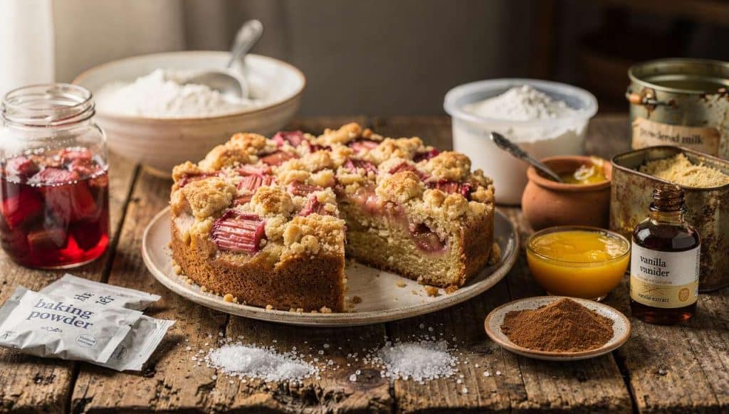 Crumb cake à la rhubarbe : recette gourmande et facile