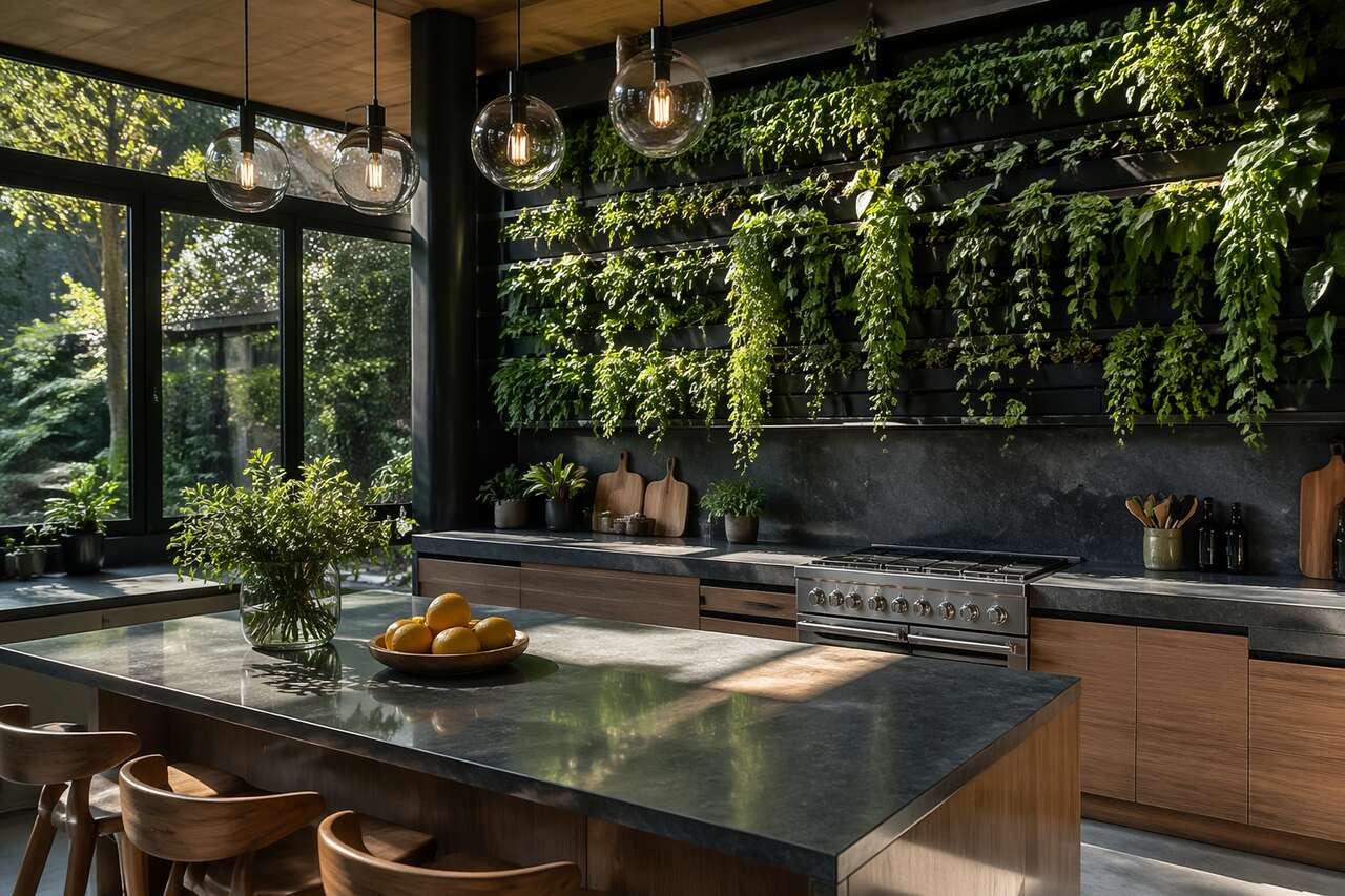 Inspiration : intégrer un îlot de verdure dans votre espace culinair Inspiration : intégrer un îlot de verdure dans votre espace culinair