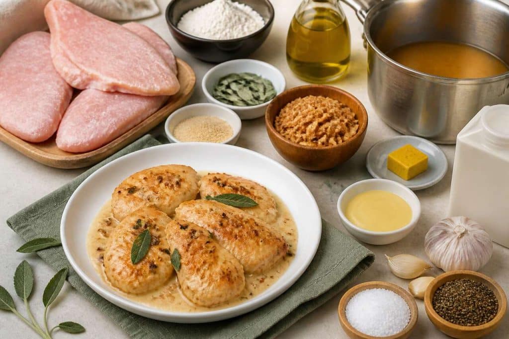 Escalopines de poulet rôties à la sauge : recette simple et savoureuse