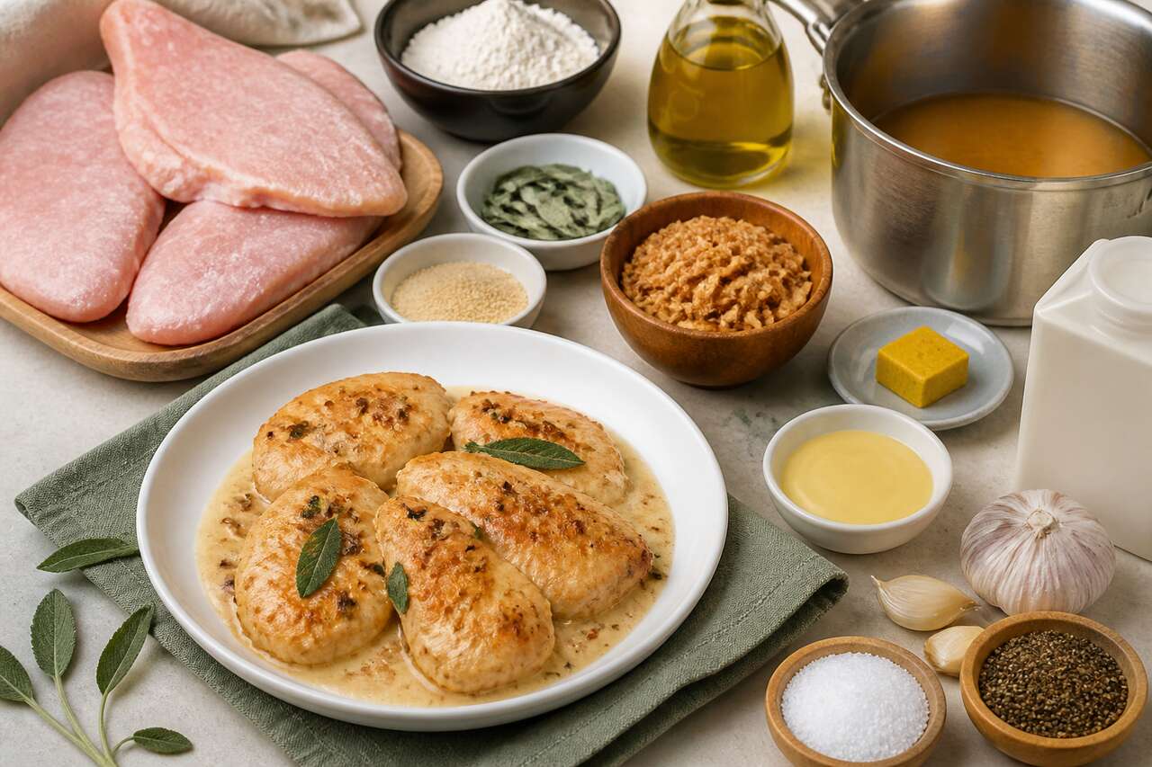 Escalopines de poulet rôties à la sauge : recette simple et savoureuse