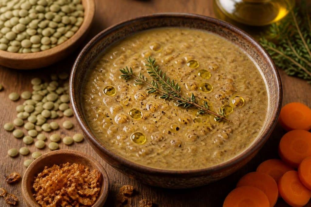 Recette soupe de lentilles onctueuse