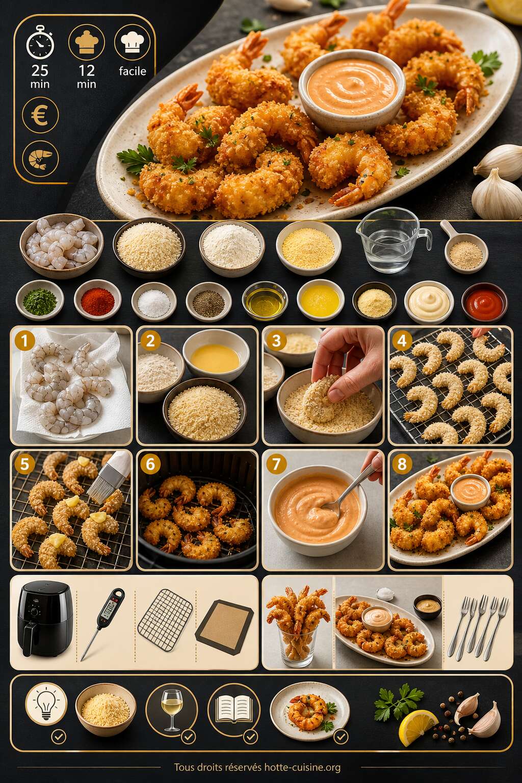 Fiche recette Crevettes en cro&ucirc;te &agrave; l'ail : recette savoureuse et facile