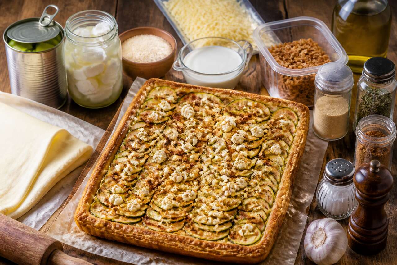 Recette de tarte courgette et feta facile