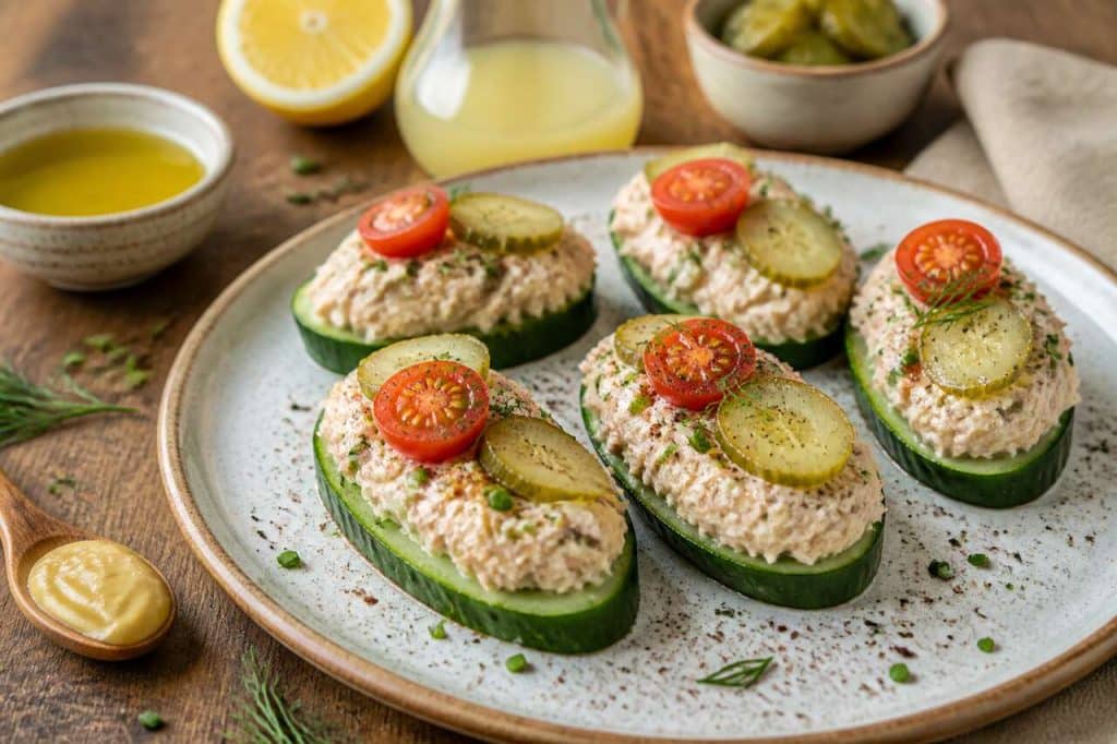 Toasts de concombre au thon et tomates cerises : une recette fraîche et facile