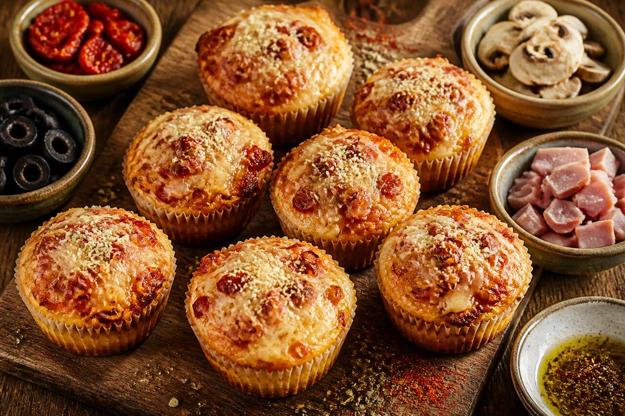 Muffins goût pizza : recette facile et délicieuse