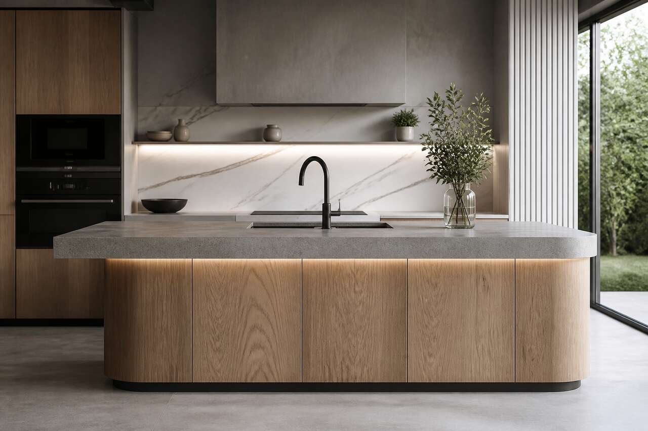 Matériaux pour îlot central : tendances et idées originales