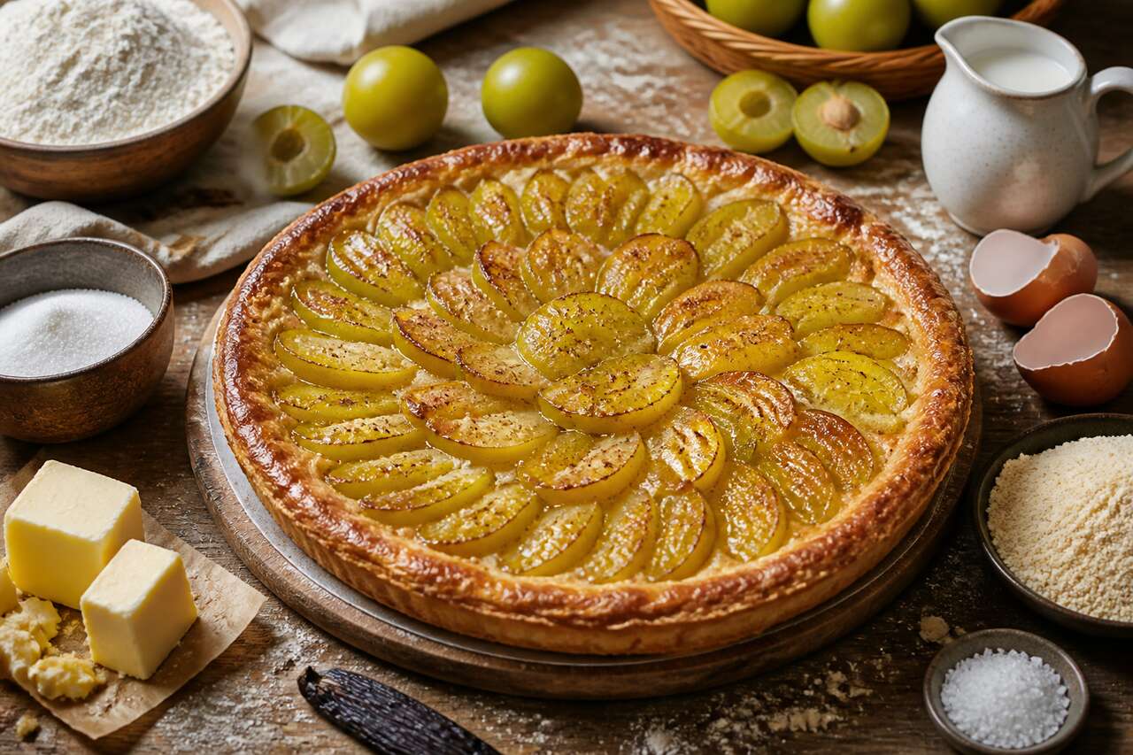 Tarte aux Reine-Claudes et fève tonka : recette gourmande
