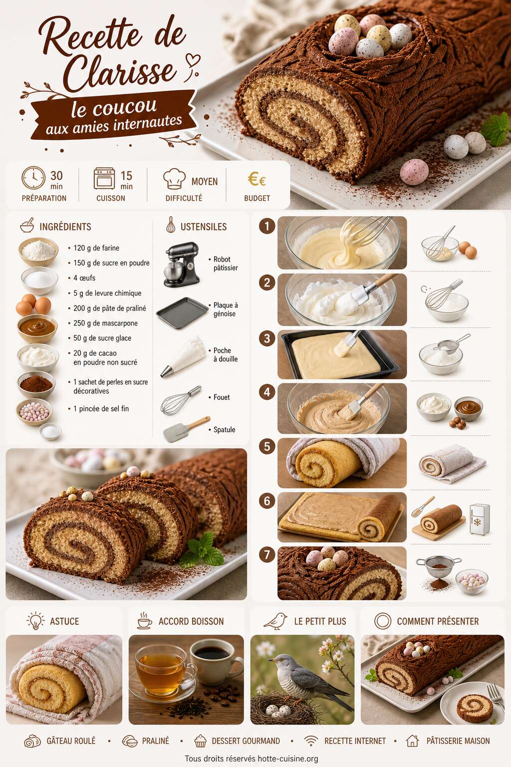 Fiche recette Recette de Clarisse : le coucou aux amies internautes Fiche recette Recette de Clarisse : le coucou aux amies internautes
